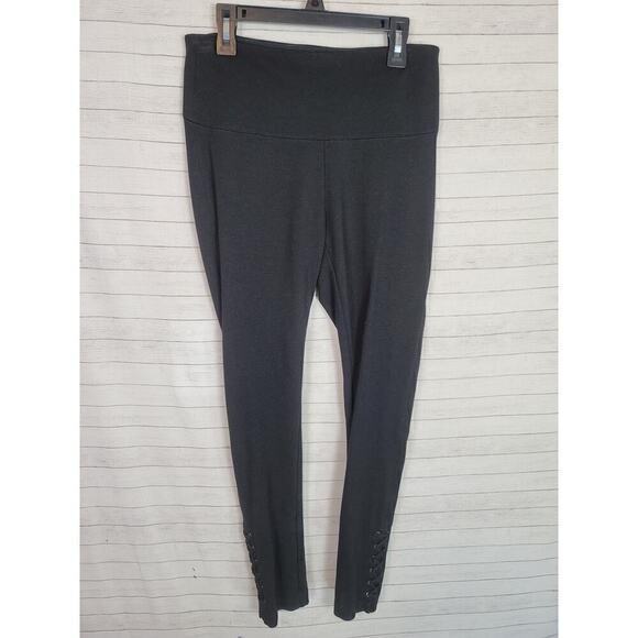 WHBM INSTANTLY SLIMMING LEGGINGS IN BLACK W CRISS CROSS ANKLE DETAIL, SZ SMALL - Picture 1 of 14
